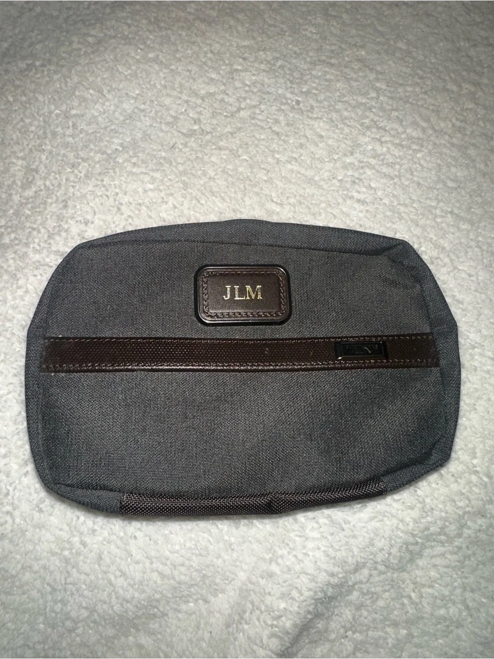 TUMI Alpha Split Travel Kit Toiletry Cosmetic Organizer Monogram JLM
